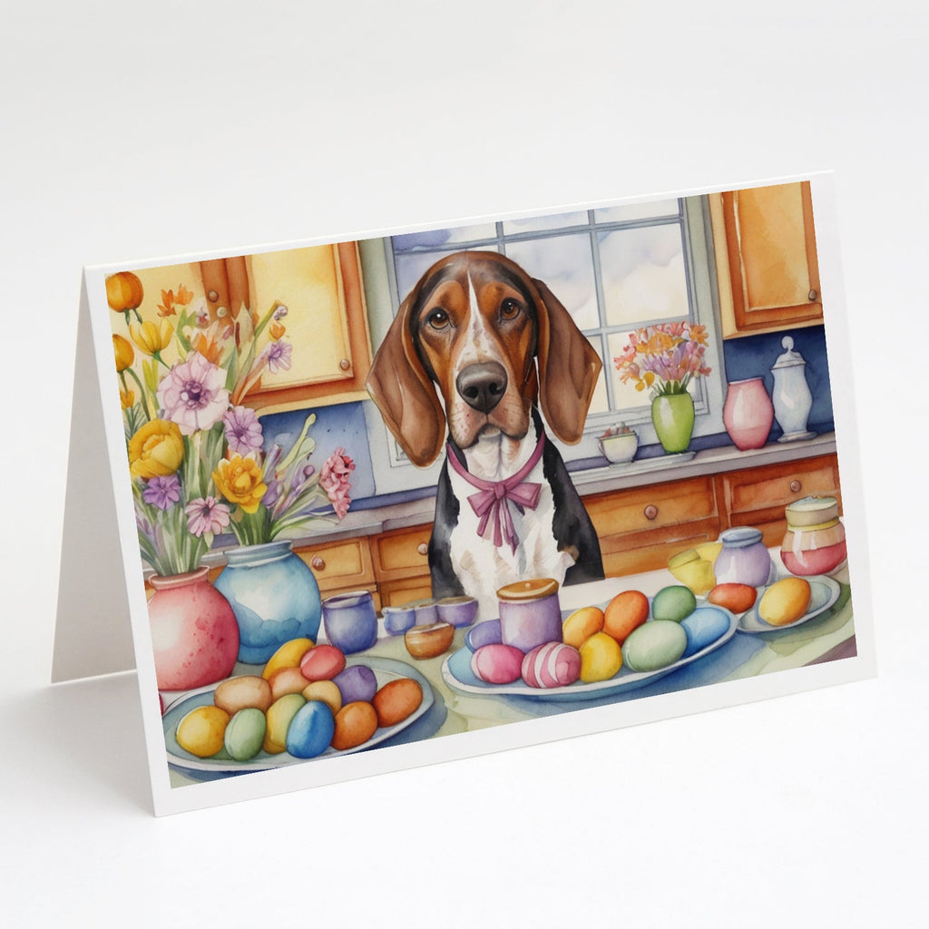 Decorating Easter American English Coonhound Greeting Cards Pack of 8 Blank Cards with Envelopes Whimsical A7 Size 5x7