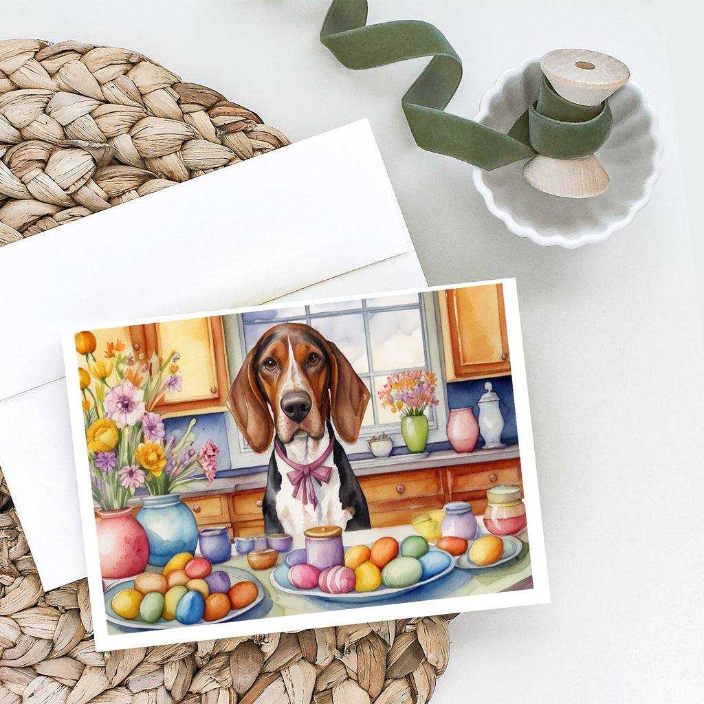 Decorating Easter American English Coonhound Greeting Cards Pack of 8 Blank Cards with Envelopes Whimsical A7 Size 5x7