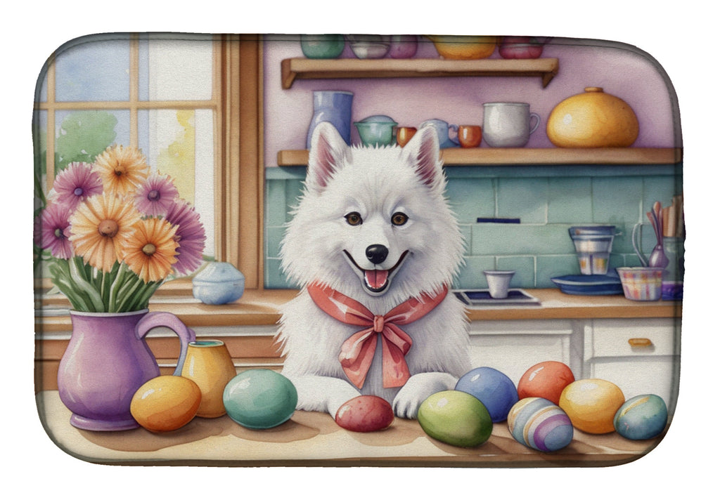 Decorating Easter American Eskimo Dish Drying Mat Absorbent Dish Drying Mat Pad for Kitchen Counter Dish Drainer Mat for Countertop, 14 x 21", Multicolor