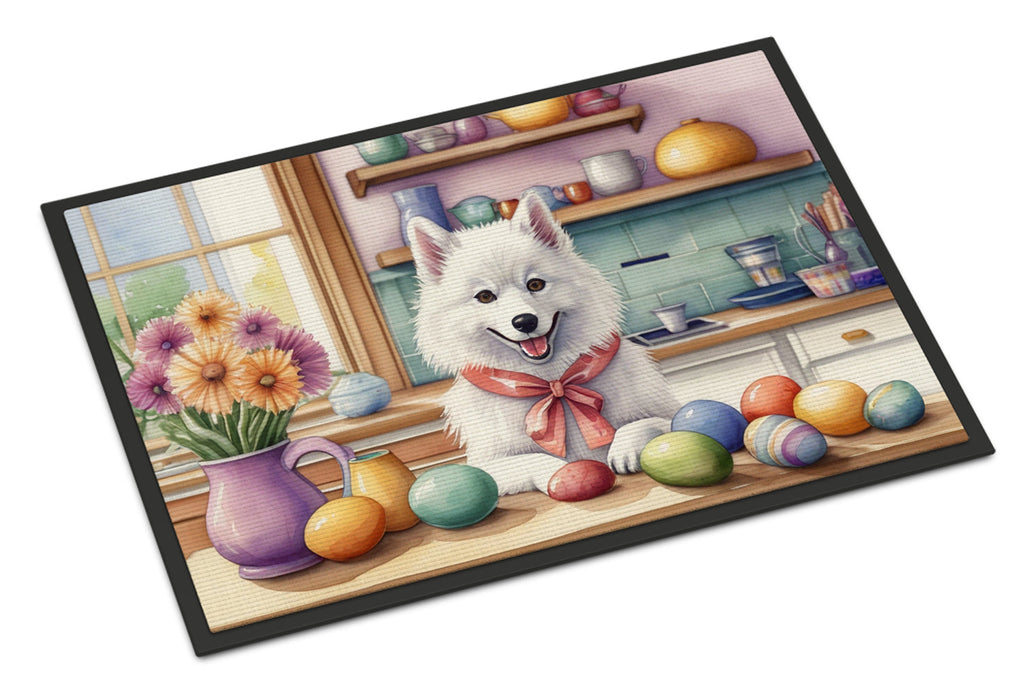 Decorating Easter American Eskimo Doormat Indoor Outdoor 18H X 27W Front Door Mat Rugs for Entryway, Non Slip Washable