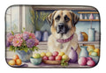 Decorating Easter Anatolian Shepherd Dog Dish Drying Mat Absorbent Dish Drying Mat Pad for Kitchen Counter Dish Drainer Mat for Countertop, 14 x 21", Multicolor