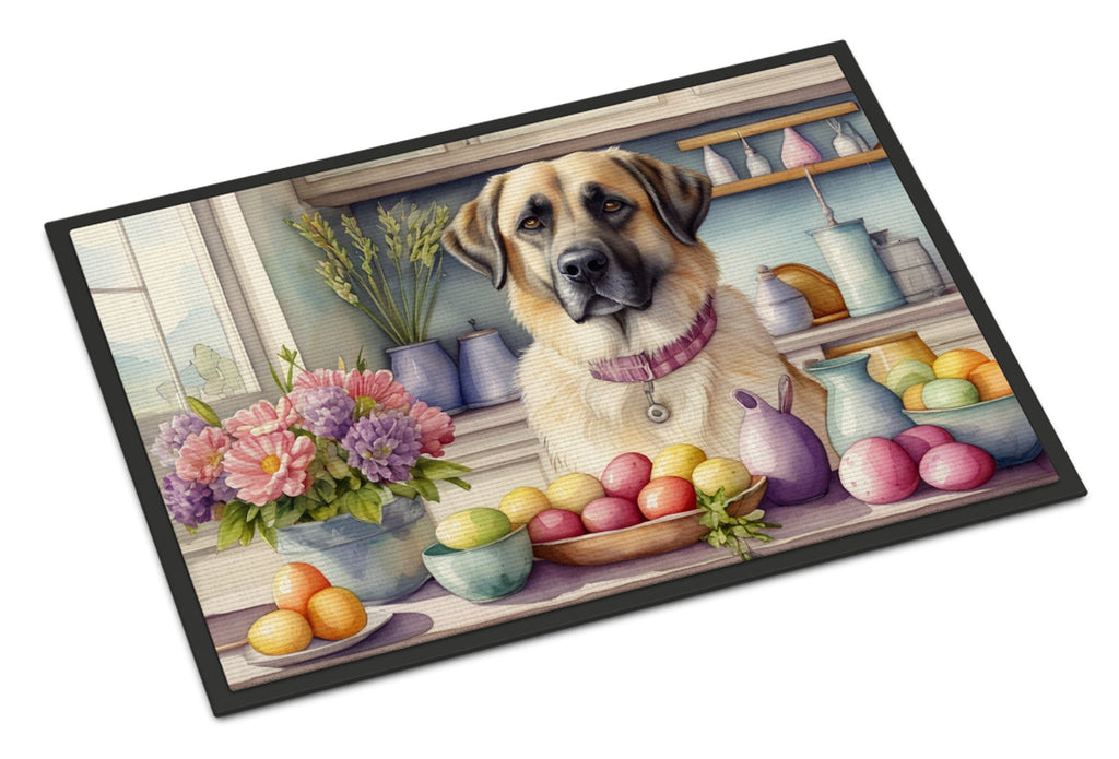 Decorating Easter Anatolian Shepherd Dog Doormat Indoor Outdoor 18H X 27W Front Door Mat Rugs for Entryway, Non Slip Washable