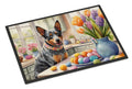 Decorating Easter Australian Cattle Dog Doormat Indoor Outdoor 18H X 27W Front Door Mat Rugs for Entryway, Non Slip Washable