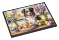 Decorating Easter Australian Shepherd Doormat Indoor Outdoor 24H X 36W Front Door Mat Rugs for Entryway, Non Slip Washable Low Pile,