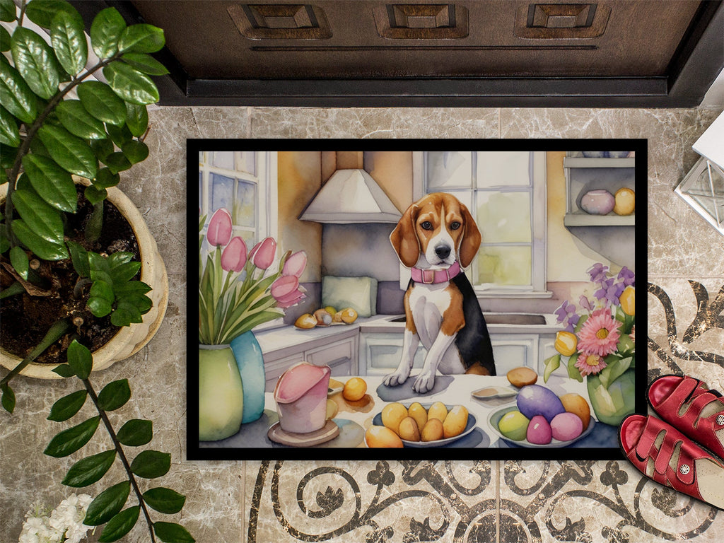 Decorating Easter Beagle Doormat Indoor Outdoor 18H X 27W Front Door Mat Rugs for Entryway, Non Slip Washable