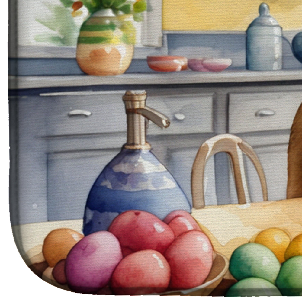 Decorating Easter Belgian Malinois Dish Drying Mat Absorbent Dish Drying Mat Pad for Kitchen Counter Dish Drainer Mat for Countertop, 14 x 21", Multicolor