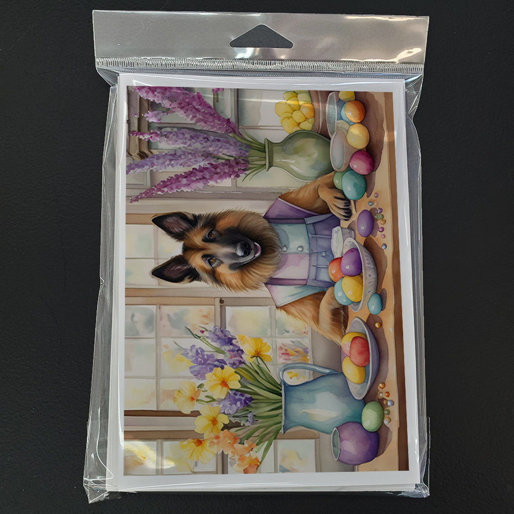 Decorating Easter Belgian Tervuren Greeting Cards Pack of 8 Blank Cards with Envelopes Whimsical A7 Size 5x7