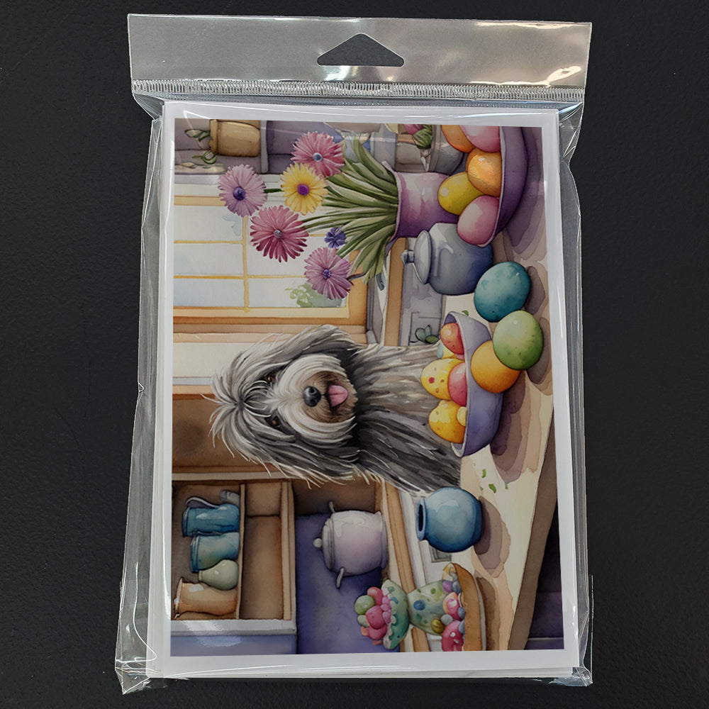 Decorating Easter Bergamasco Sheepdog Greeting Cards Pack of 8 Blank Cards with Envelopes Whimsical A7 Size 5x7