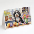 Decorating Easter Bernedoodle Greeting Cards Pack of 8 Blank Cards with Envelopes Whimsical A7 Size 5x7