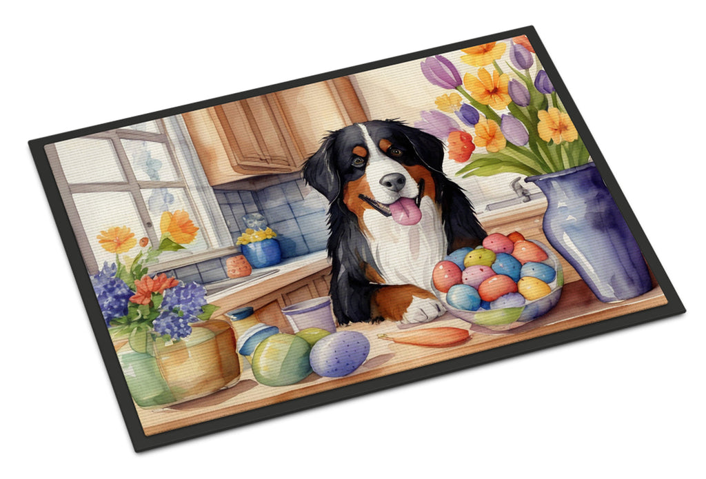 Decorating Easter Bernese Mountain Dog Doormat Indoor Outdoor 18H X 27W Front Door Mat Rugs for Entryway, Non Slip Washable