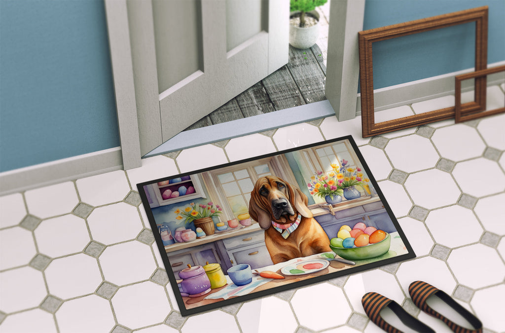 Decorating Easter Bloodhound Doormat Indoor Outdoor 18H X 27W Front Door Mat Rugs for Entryway, Non Slip Washable