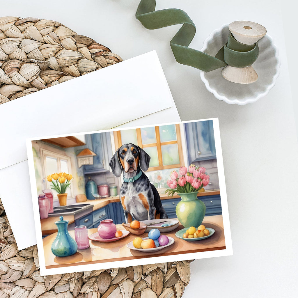 Decorating Easter Bluetick Coonhound Greeting Cards Pack of 8 Blank Cards with Envelopes Whimsical A7 Size 5x7