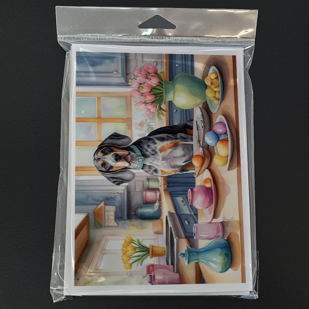 Decorating Easter Bluetick Coonhound Greeting Cards Pack of 8 Blank Cards with Envelopes Whimsical A7 Size 5x7