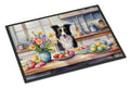 Decorating Easter Border Collie Doormat Indoor Outdoor 18H X 27W Front Door Mat Rugs for Entryway, Non Slip Washable
