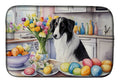 Decorating Easter Borzoi Dish Drying Mat Absorbent Dish Drying Mat Pad for Kitchen Counter Dish Drainer Mat for Countertop, 14 x 21", Multicolor