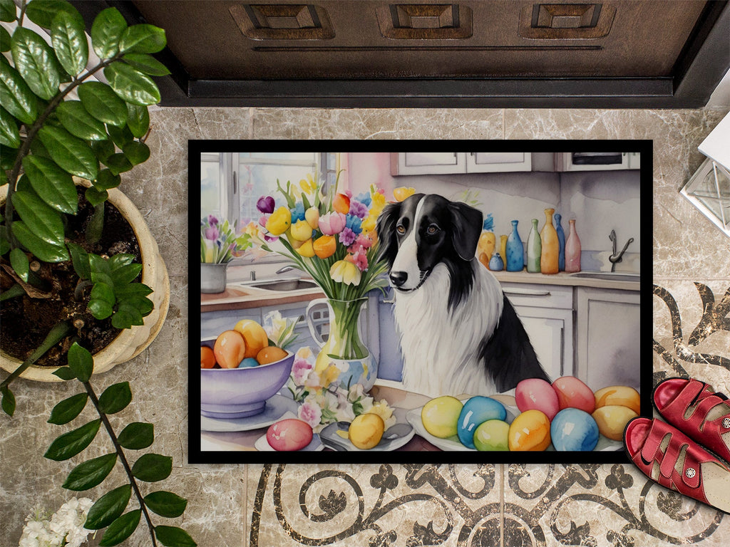 Decorating Easter Borzoi Doormat Indoor Outdoor 18H X 27W Front Door Mat Rugs for Entryway, Non Slip Washable