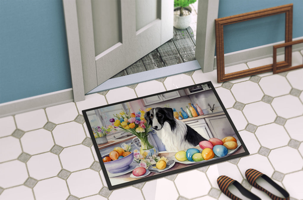 Decorating Easter Borzoi Doormat Indoor Outdoor 18H X 27W Front Door Mat Rugs for Entryway, Non Slip Washable