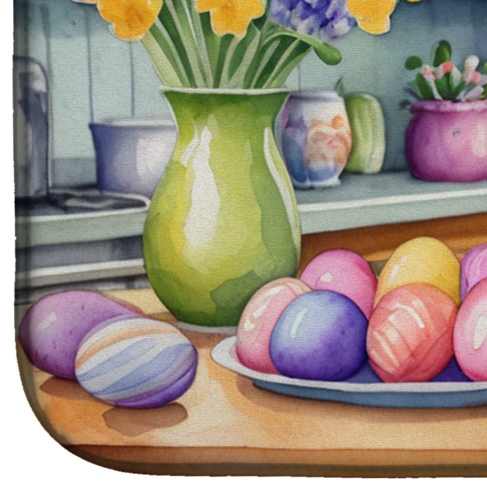 Decorating Easter Boxer Dish Drying Mat Absorbent Dish Drying Mat Pad for Kitchen Counter Dish Drainer Mat for Countertop, 14 x 21", Multicolor