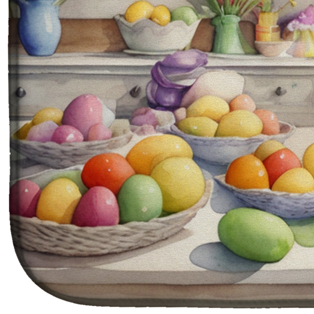 Decorating Easter Boxer Dish Drying Mat Absorbent Dish Drying Mat Pad for Kitchen Counter Dish Drainer Mat for Countertop, 14 x 21", Multicolor
