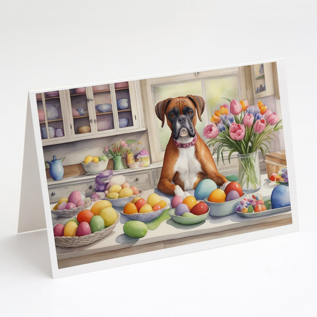 Decorating Easter Boxer Greeting Cards Pack of 8 Blank Cards with Envelopes Whimsical A7 Size 5x7