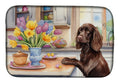 Decorating Easter Boykin Spaniel Dish Drying Mat Absorbent Dish Drying Mat Pad for Kitchen Counter Dish Drainer Mat for Countertop, 14 x 21", Multicolor