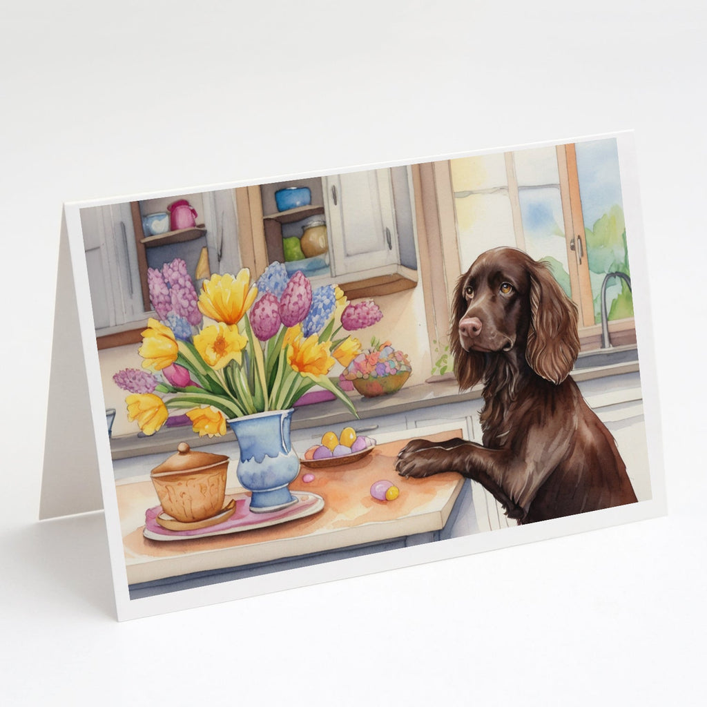 Decorating Easter Boykin Spaniel Greeting Cards Pack of 8 Blank Cards with Envelopes Whimsical A7 Size 5x7