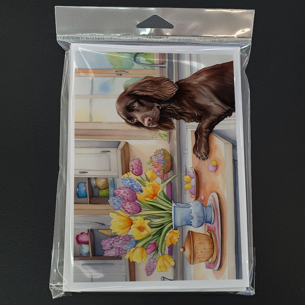 Decorating Easter Boykin Spaniel Greeting Cards Pack of 8 Blank Cards with Envelopes Whimsical A7 Size 5x7