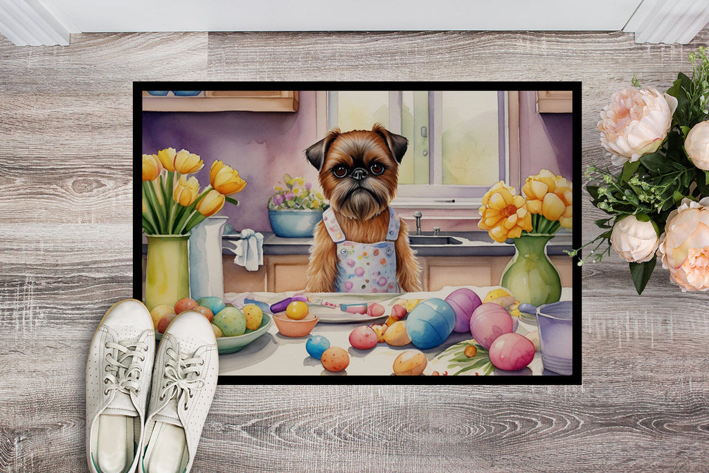 Decorating Easter Brussels Griffon Doormat Indoor Outdoor 18H X 27W Front Door Mat Rugs for Entryway, Non Slip Washable