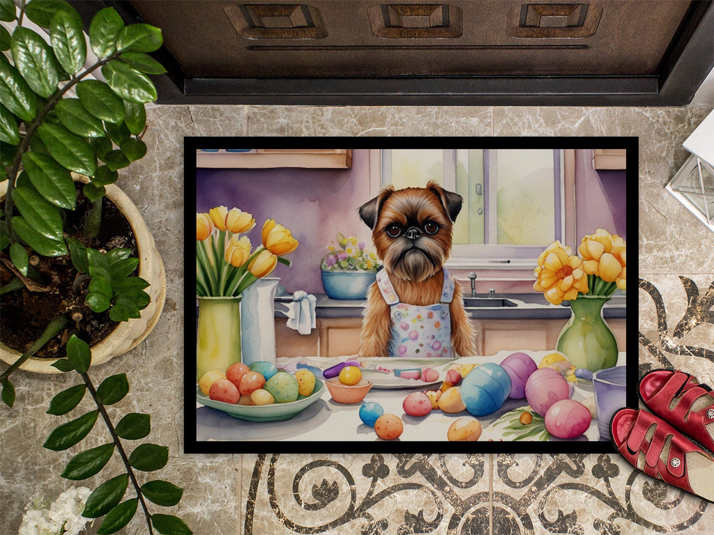 Decorating Easter Brussels Griffon Doormat Indoor Outdoor 18H X 27W Front Door Mat Rugs for Entryway, Non Slip Washable