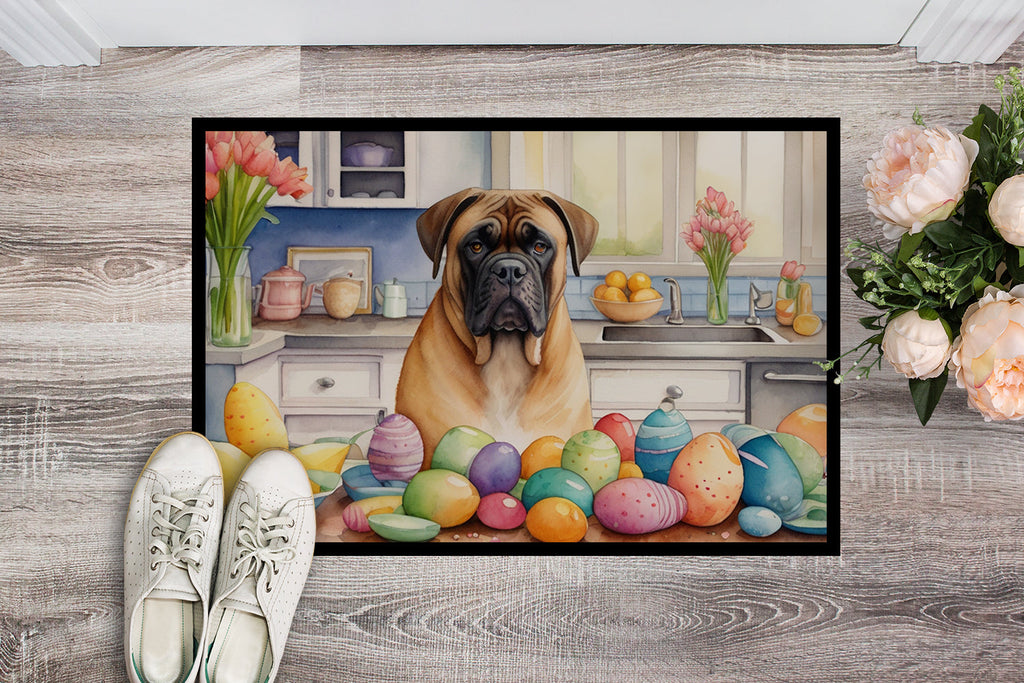 Decorating Easter Bullmastiff Doormat Indoor Outdoor 24H X 36W Front Door Mat Rugs for Entryway, Non Slip Washable Low Pile,