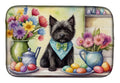 Decorating Easter Cairn Terrier Dish Drying Mat Absorbent Dish Drying Mat Pad for Kitchen Counter Dish Drainer Mat for Countertop, 14 x 21", Multicolor