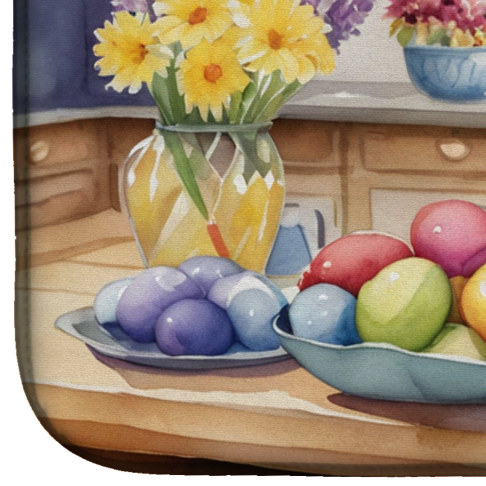 Decorating Easter Cane Corso Dish Drying Mat Absorbent Dish Drying Mat Pad for Kitchen Counter Dish Drainer Mat for Countertop, 14 x 21", Multicolor