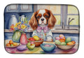 Decorating Easter Cavalier Spaniel Dish Drying Mat Absorbent Dish Drying Mat Pad for Kitchen Counter Dish Drainer Mat for Countertop, 14 x 21", Multicolor