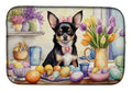 Decorating Easter Chihuahua Dish Drying Mat Absorbent Dish Drying Mat Pad for Kitchen Counter Dish Drainer Mat for Countertop, 14 x 21", Multicolor