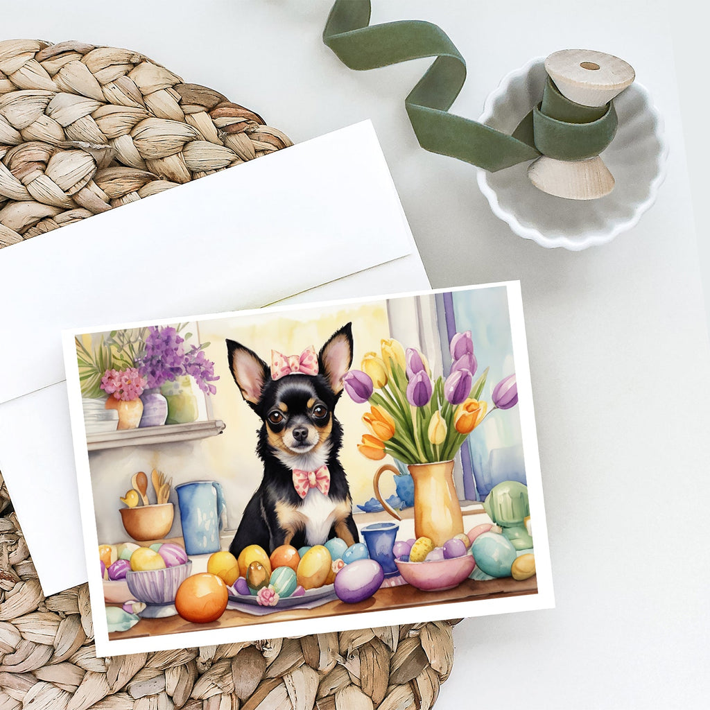 Decorating Easter Chihuahua Greeting Cards Pack of 8 Blank Cards with Envelopes Whimsical A7 Size 5x7