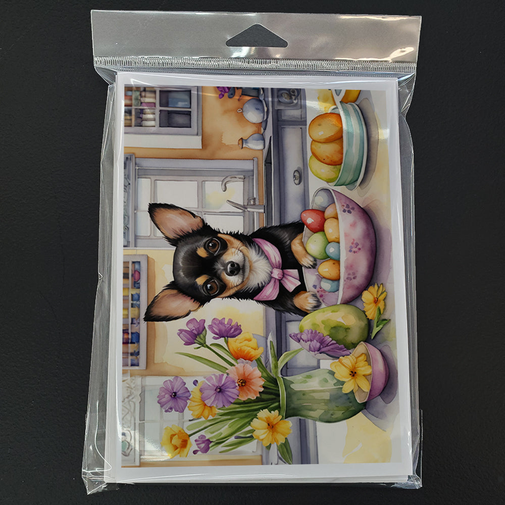 Decorating Easter Chihuahua Greeting Cards Pack of 8 Blank Cards with Envelopes Whimsical A7 Size 5x7