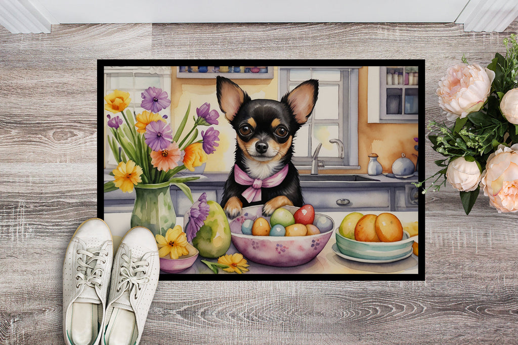 Decorating Easter Chihuahua Doormat Indoor Outdoor 18H X 27W Front Door Mat Rugs for Entryway, Non Slip Washable