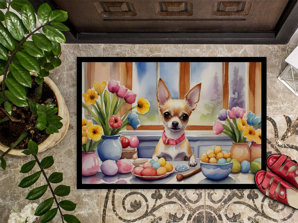 Decorating Easter Chihuahua Doormat Indoor Outdoor 24H X 36W Front Door Mat Rugs for Entryway, Non Slip Washable Low Pile,