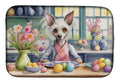 Decorating Easter Chinese Crested Dish Drying Mat Absorbent Dish Drying Mat Pad for Kitchen Counter Dish Drainer Mat for Countertop, 14 x 21", Multicolor