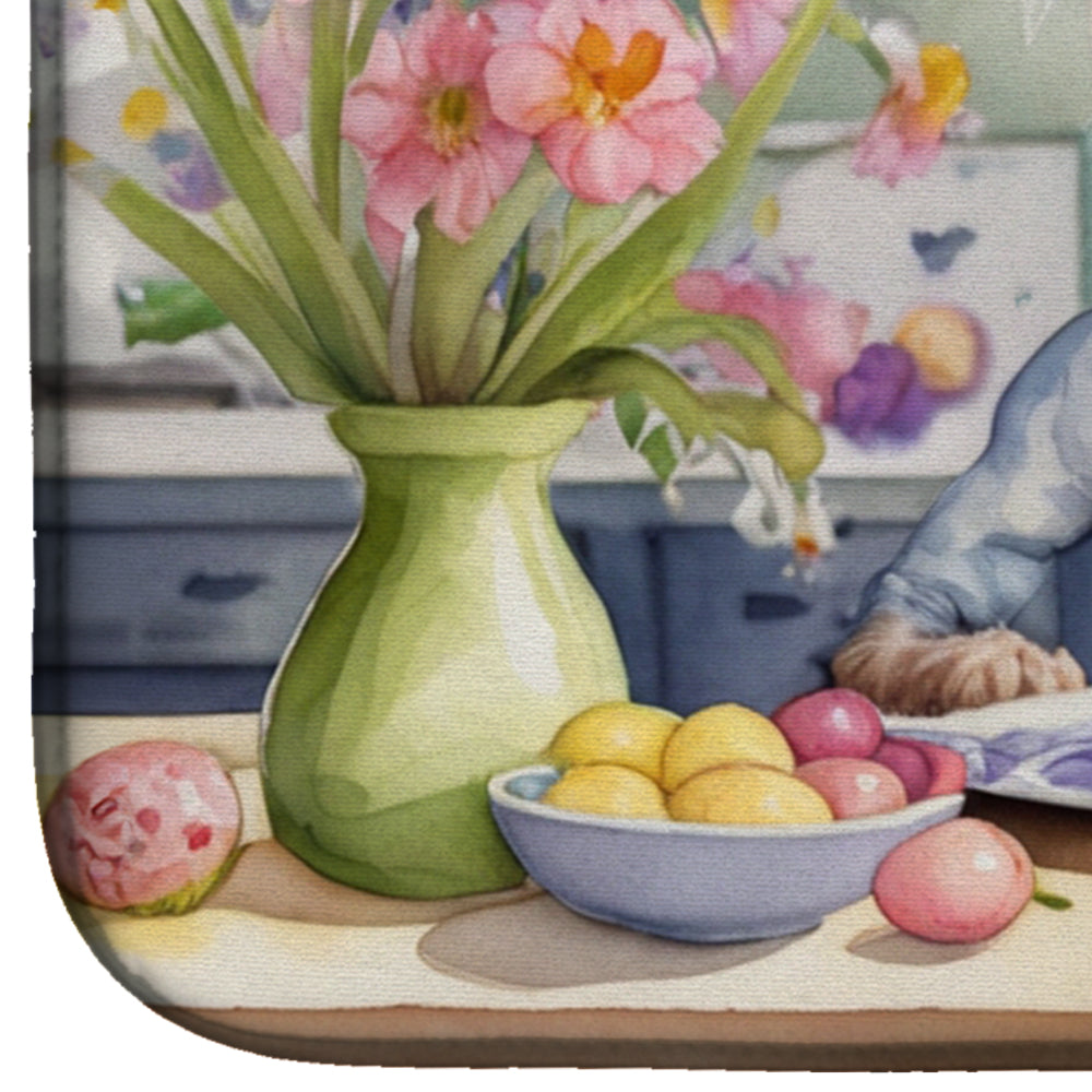 Decorating Easter Chinese Crested Dish Drying Mat Absorbent Dish Drying Mat Pad for Kitchen Counter Dish Drainer Mat for Countertop, 14 x 21", Multicolor