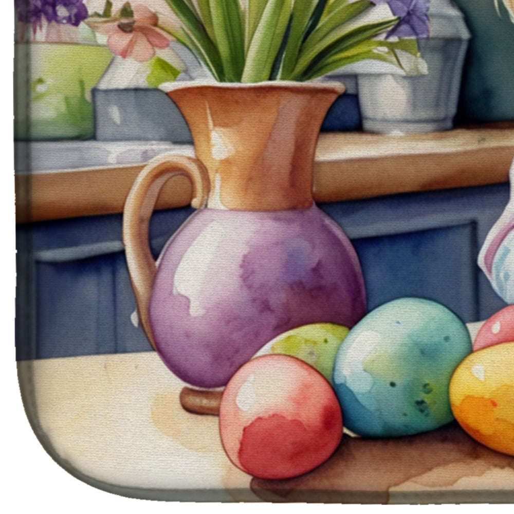 Decorating Easter Cockapoo Dish Drying Mat Absorbent Dish Drying Mat Pad for Kitchen Counter Dish Drainer Mat for Countertop, 14 x 21", Multicolor