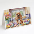 Decorating Easter Cocker Spaniel Greeting Cards Pack of 8 Blank Cards with Envelopes Whimsical A7 Size 5x7