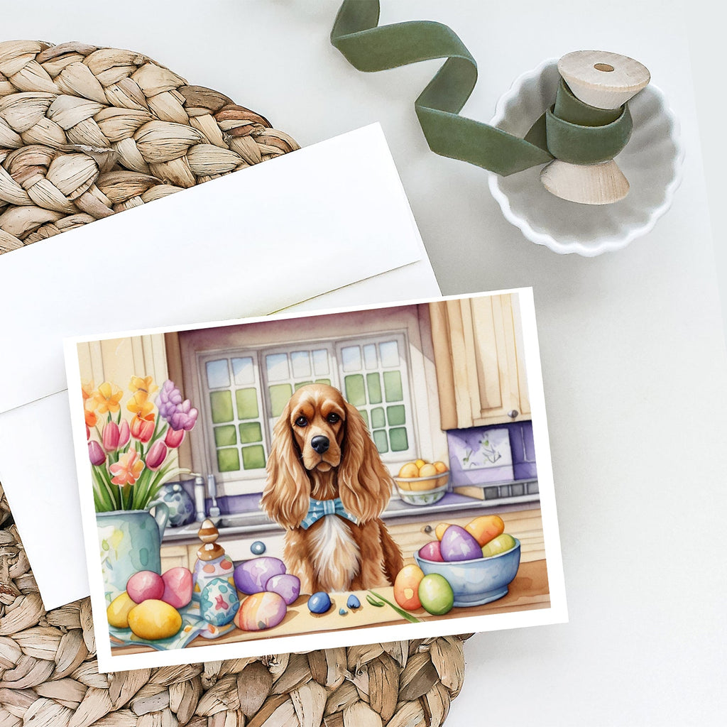 Decorating Easter Cocker Spaniel Greeting Cards Pack of 8 Blank Cards with Envelopes Whimsical A7 Size 5x7