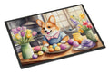 Decorating Easter Corgi Doormat Indoor Outdoor 24H X 36W Front Door Mat Rugs for Entryway, Non Slip Washable Low Pile,