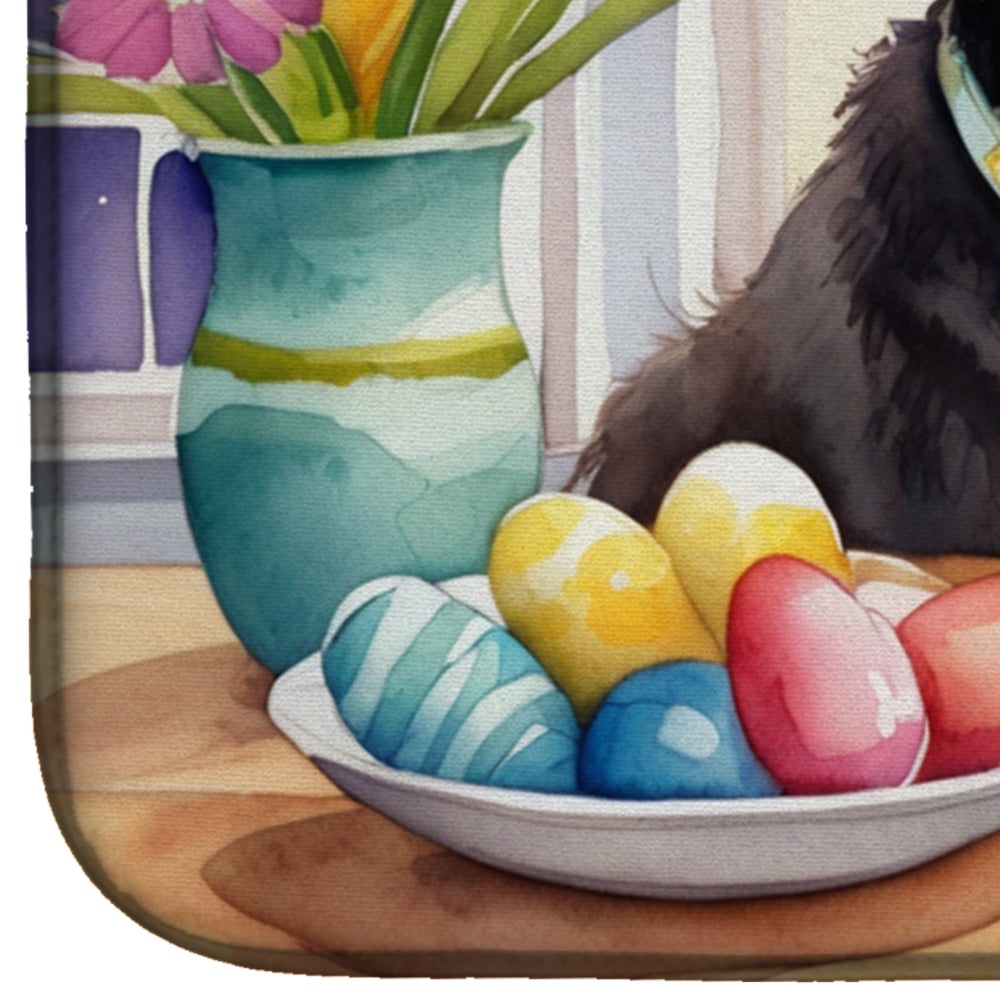 Decorating Easter Curly-Coated Retriever Dish Drying Mat Absorbent Dish Drying Mat Pad for Kitchen Counter Dish Drainer Mat for Countertop, 14 x 21", Multicolor
