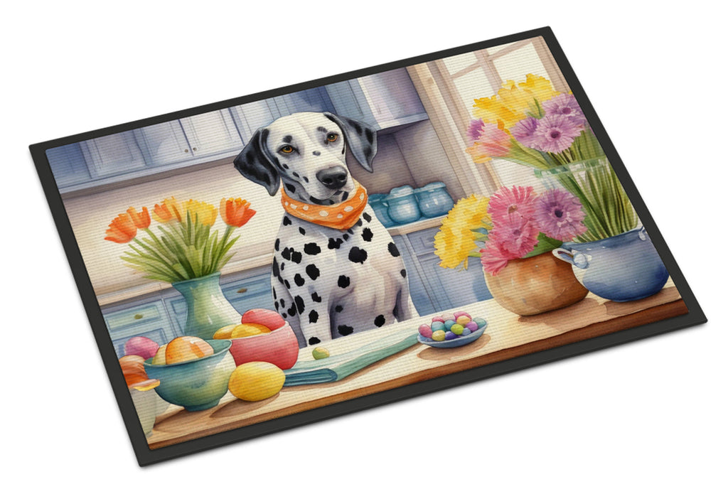 Decorating Easter Dalmatian Doormat Indoor Outdoor 18H X 27W Front Door Mat Rugs for Entryway, Non Slip Washable