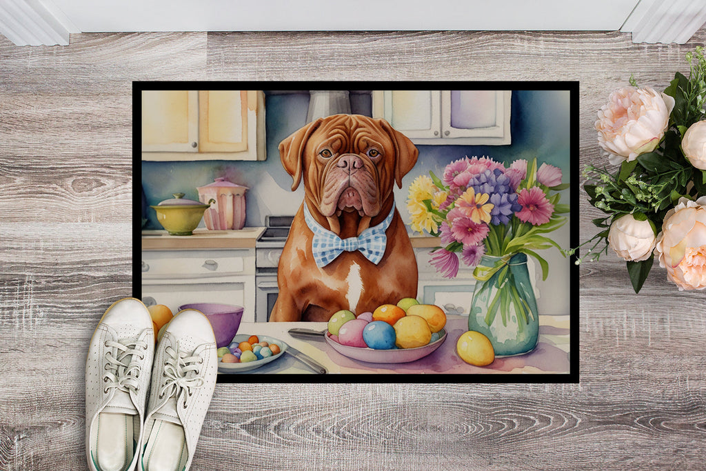 Decorating Easter Dogue de Bordeaux Doormat Indoor Outdoor 24H X 36W Front Door Mat Rugs for Entryway, Non Slip Washable Low Pile,