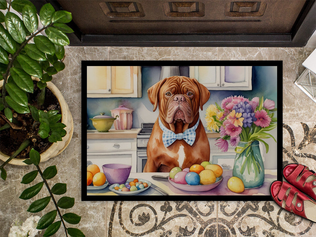 Decorating Easter Dogue de Bordeaux Doormat Indoor Outdoor 24H X 36W Front Door Mat Rugs for Entryway, Non Slip Washable Low Pile,
