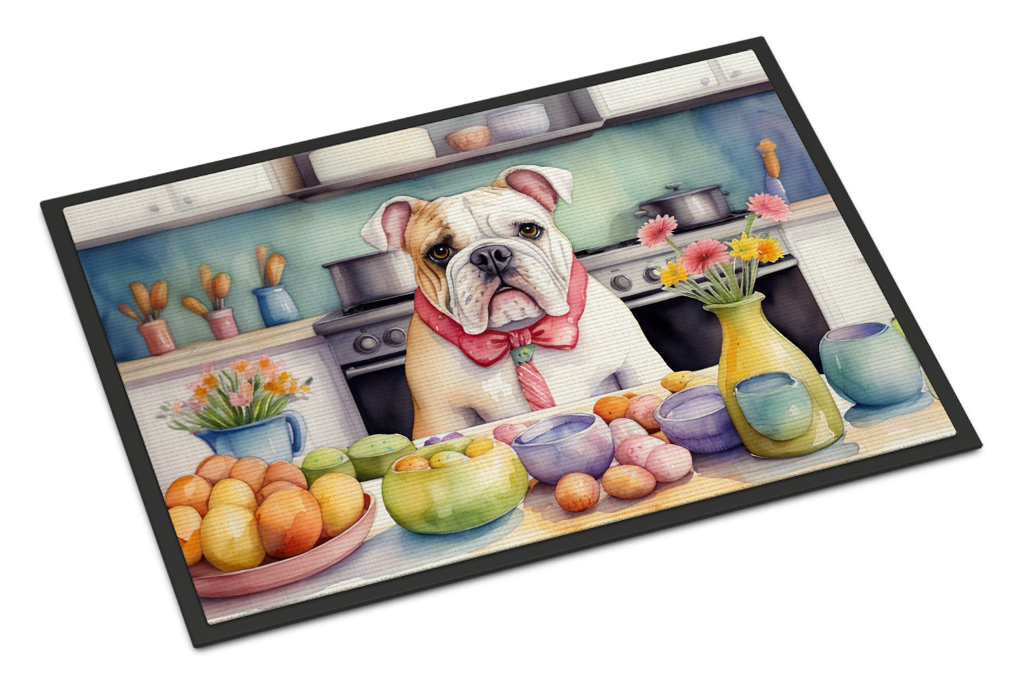 Decorating Easter English Bulldog Doormat Indoor Outdoor 24H X 36W Front Door Mat Rugs for Entryway, Non Slip Washable Low Pile,