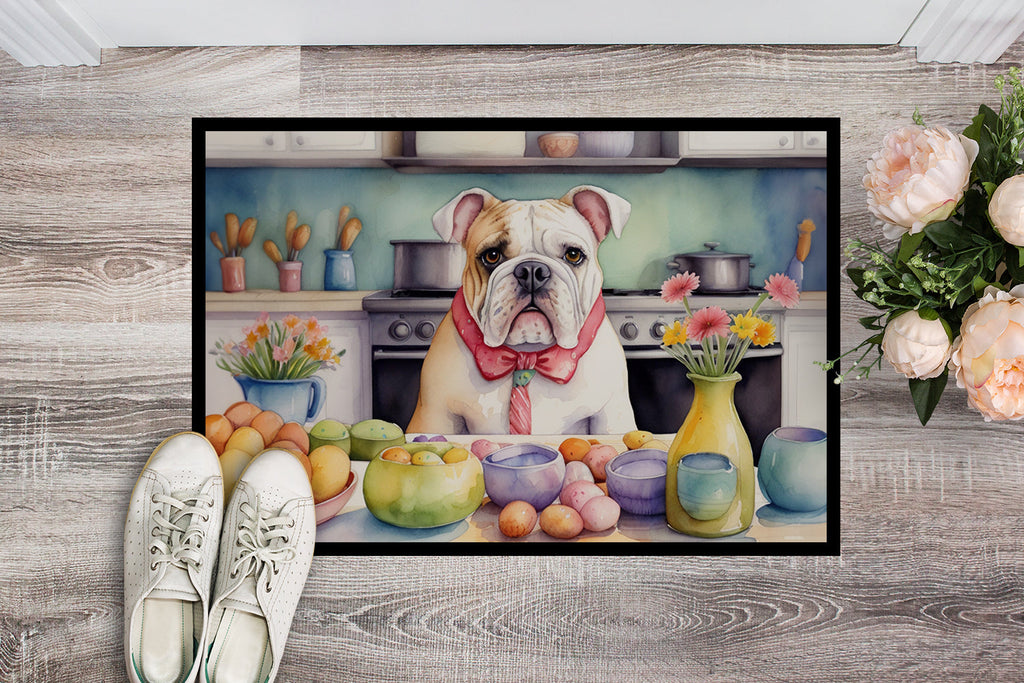 Decorating Easter English Bulldog Doormat Indoor Outdoor 24H X 36W Front Door Mat Rugs for Entryway, Non Slip Washable Low Pile,